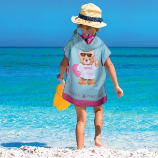 Πόντσο Θαλάσσης 50x115 Greenwich Polo Club Junior 5223 Fuscia-Mint