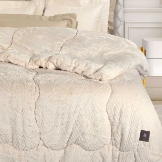 Κουβερτοπάπλωμα King 240x250 Greenwich Polo Club Rabbit Faux Fur Essential 3952 Ivory