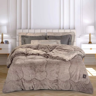 Κουβερτοπάπλωμα King 240x250 Greenwich Polo Club Rabbit Faux Fur Essential 3953 Taupe