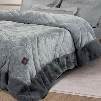 Κουβερτοπάπλωμα King 240x250 Rabbit Faux Fur Greenwich Polo Club Premium 4460 Grey