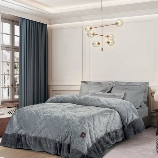 Κουβερτοπάπλωμα King 240x250 Rabbit Faux Fur Greenwich Polo Club Premium 4460 Grey