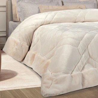 Κουβερτοπάπλωμα King 240x250 Rabbit Faux Fur Greenwich Polo Club Premium 4461 Ivory