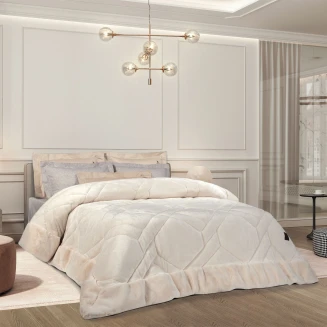 Κουβερτοπάπλωμα King 240x250 Rabbit Faux Fur Greenwich Polo Club Premium 4461 Ivory