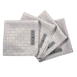 Πετσέτες Σετ Φαγητού 4 Τεμαχίων 40x40 Greenwich Polo Club 3008 Silver