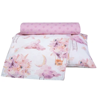 Greenwich Polo Club Σετ Σεντονια Κουνιας Essential 8864 Pink 130x170