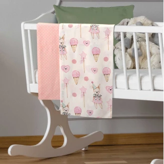 Σεντόνια Σετ Λίκνου 70x120 Greenwich Polo Club Βaby Essential 8859 Ivory-Pink