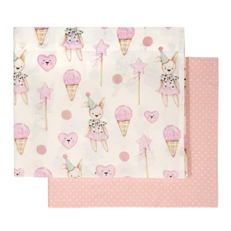 Σεντόνια Σετ Λίκνου 70x120 Greenwich Polo Club Βaby Essential 8859 Ivory-Pink