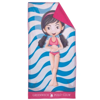 Greenwich Polo Club Junior Πετσετα Θαλασσης 70Χ140 4180 Blue, Fuschia