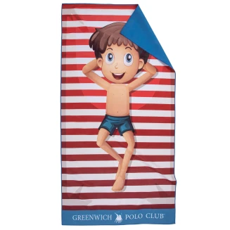 Greenwich Polo Club Junior Πετσετα Θαλασσης 70Χ140 4181 Blue, Red