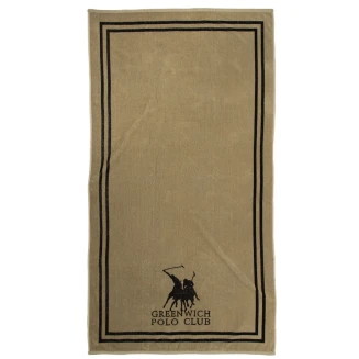 Πετσέτα Θαλάσσης 90x170 Greenwich Polo Club 4050 Black-Taupe