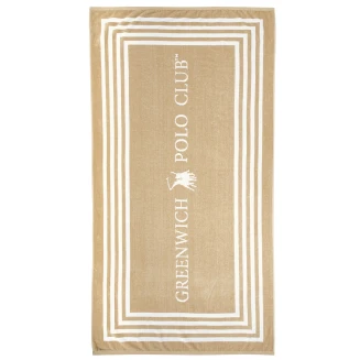 Πετσέτα Θαλάσσης 90x170 Greenwich Polo Club 4053 Black-Taupe