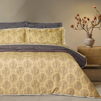 Παπλωματοθήκη Σετ Υπέρδιπλη 220x240 Das Home Prestige 1730 Black-Yellow