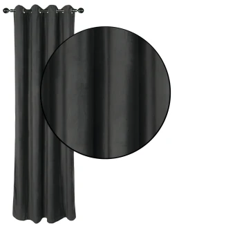 Κουρτίνα Με Κρίκους 140x270 Das Home 2232 Γκρί Σκούρο
