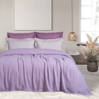 Κουβέρτα Ζακάρ Υπέρδιπλη 220x240 Das Home 0490 Λιλά