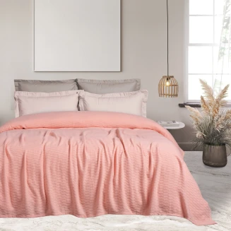 Κουβέρτα Ζακάρ Υπέρδιπλη 220x240 Das Home 0491 Σομόν