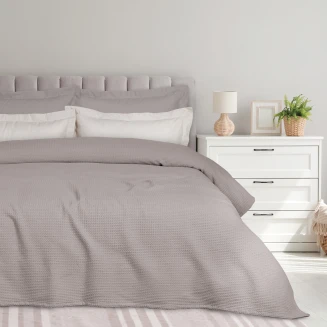 Κουβέρτα Πικέ Υπέρδιπλη 220x241 Das Home 495 Taupe