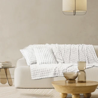 Κουβέρτα Καναπέ Fleece 130x170 Das Home 1386 White