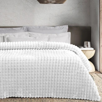 Κουβέρτα Fleece Μονή 160x220 Das Home 1386 White