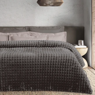 Κουβέρτα Fleece Μονή 160x220 Das Home 1390 Dark Grey