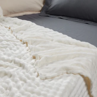 Κουβέρτα Bubble Fleece Υπέρδιπλη 220x240 Das Home 1369 Ivory