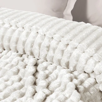 Κουβέρτα Fleece Υπέρδιπλη 220x240 Das Home 1386 White