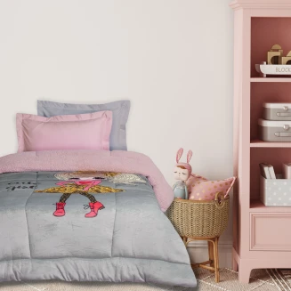 Κουβερτοπάπλωμα Μονό 160x220 Das Kids 4971 Grey-Pink