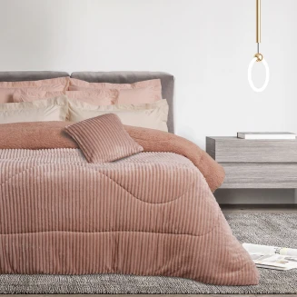 Κουβερτοπάπλωμα Υπέρδιπλο 220x240 Das Home Sherpa 1363 Nude