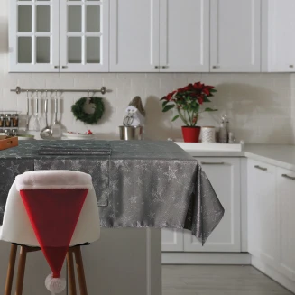 Τραπεζομάντηλο Χριστουγεννιάτικο 140x220 Das Home 718 Ασημί-Γκρί