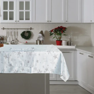 Τραπεζομάντηλο Χριστουγεννιάτικο 140x220 Das Home 719 Ασημί-Ιβουάρ