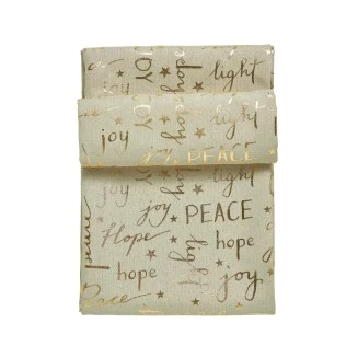 Τραβέρσα Runner Χριστουγεννιάτικη 45x140 Das Home 715 Μπέζ-Χρυσό