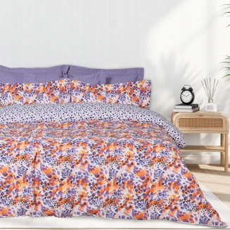 Σεντόνια Σετ Μονά Με Λάστιχο 120x200+35 Das Home 5430 Orange-Purple