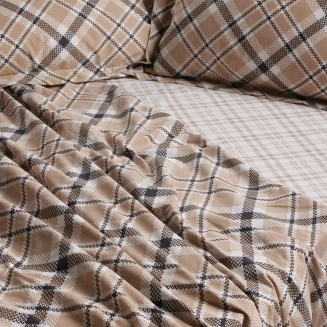 Σεντόνια Σετ Με Λάστιχο Υπέρδιπλα 170x200+35 Das Home Casual 5435 Beige-Black