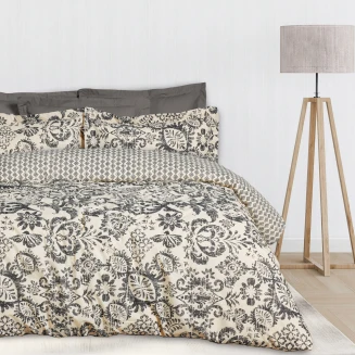 Σεντόνια Σετ King 260x280 Happy Das Home 9677 Black-Taupe