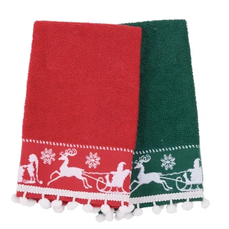 Ποτηρόπανα Σετ Christmas 2 Τεμαχίων 30x50 Das Home 0818 Green-Red