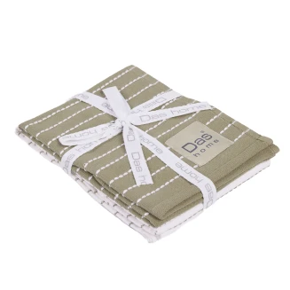 Ποτηρόπανα Σετ 2 Τεμαχίων 30x50 Das Home 0822 Green-White