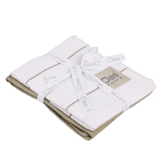 Ποτηρόπανα Σετ 2 Τεμαχίων 30x50 Das Home 0827 Green- White