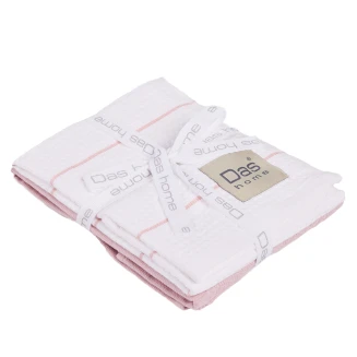 Ποτηρόπανα Σετ 2 Τεμαχίων 30x50 Das Home 0828 Pink-White
