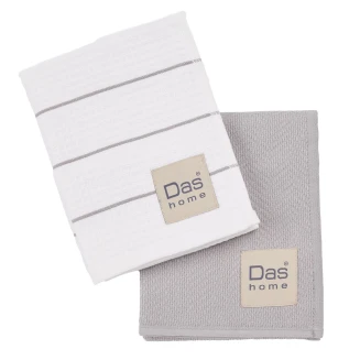 Ποτηρόπανα Σετ 2 Τεμαχίων 30x50 Das Home 0829 Grey-White