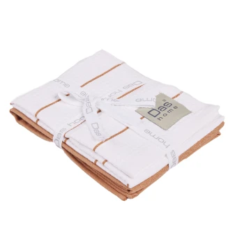 Ποτηρόπανα Σετ 2 Τεμαχίων 30x50 Das Home 0831 Teracotta-White