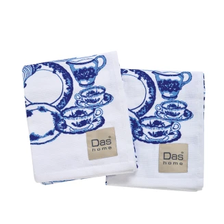 Ποτηρόπανα Σετ 2 Τεμ. 40x60 Das Home 0738 Blue-White