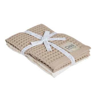 Ποτηρόπανα Σετ 2 Τεμαχίων 40x60 Das Home 800 Beige-Ivory
