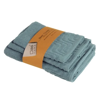 Πετσέτες Σετ 3 Τεμαχίων Das Home Best 0882 Blue