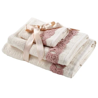 Σετ Πετσέτες 3 Τεμ. Das Home Soft Daily 0733 Εκρού