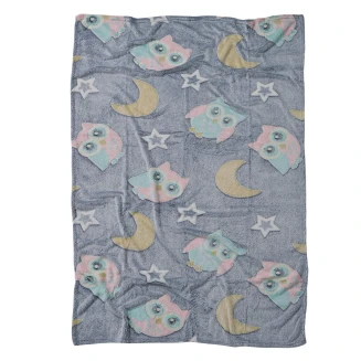 Κουβέρτα Fleece Λίκνου 80x110 Das Home Baby Relax 4864 Γκρί-Κίτρινο-Ρόζ