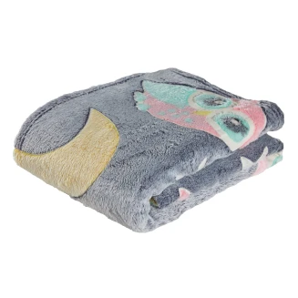 Κουβέρτα Fleece Λίκνου 80x110 Das Home Baby Relax 4864 Γκρί-Κίτρινο-Ρόζ