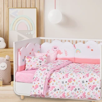 Σεντόνια Σετ Κούνιας 130x170 Das Home Baby Fun 4936 Pink-White