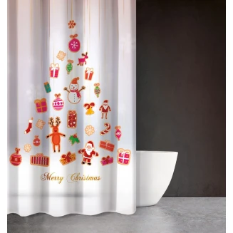 Κουρτίνα Μπάνιου Χριστουγεννιάτικη Des 402 180X200 Saint Clair
