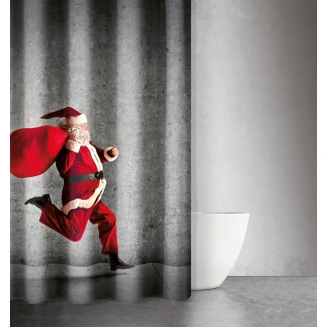 Κουρτίνα Μπάνιου Χριστουγεννιάτικη Des 406 με Κρίκους 180x200 Saint Clair