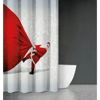 Κουρτίνα Μπάνιου Χριστουγεννιάτικη Des 409 με Κρίκους 180x200 Saint Clair