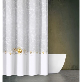 Κουρτίνα Μπάνιου Χριστουγεννιάτικη Des 413 με Κρίκους 180x200 Saint Clair
